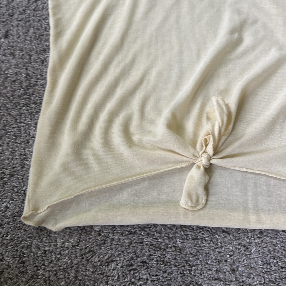 Spiritual Gangster Cream Sleeveless Muscle Tee with Tie Front - Picture 3 of 6